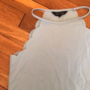 NEW LOOK scallop blue tank top